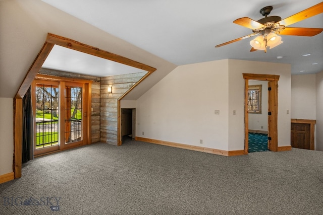 624 Rocking Horse Dr, Bozeman, MT 59718 - additional living space with baseboards, carpet, and a ceiling fan