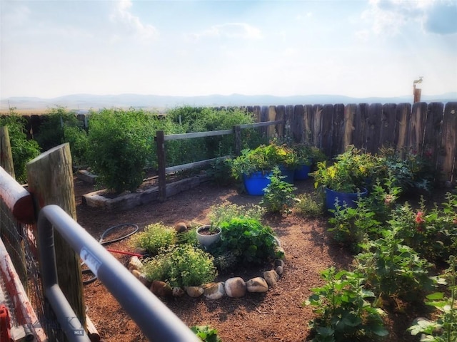 view of yard with fence
