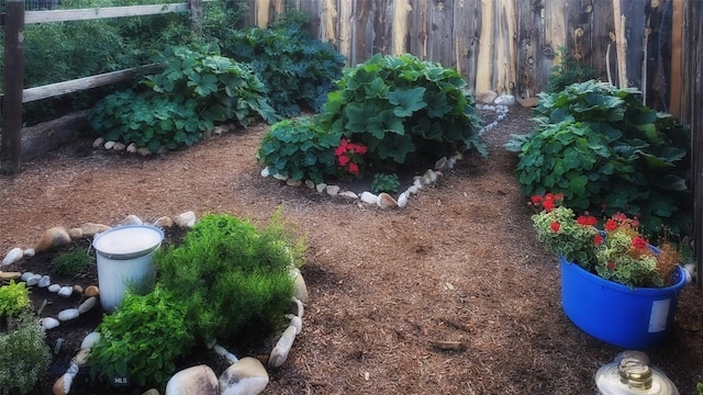 view of yard with fence