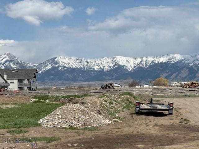 view of mountain feature featuring a rural view