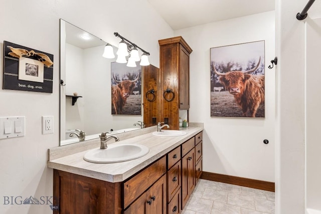 14549 High Flat Rd, Bozeman, MT 59718 - full bath with double vanity and tile patterned flooring
