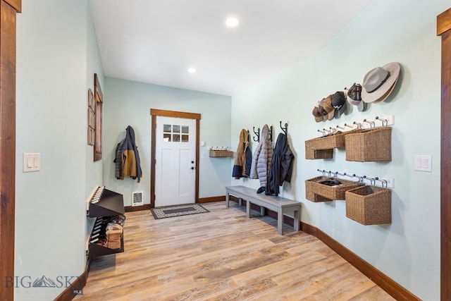 14549 High Flat Rd, Bozeman, MT 59718 - mudroom featuring light wood-style floors and recessed lighting