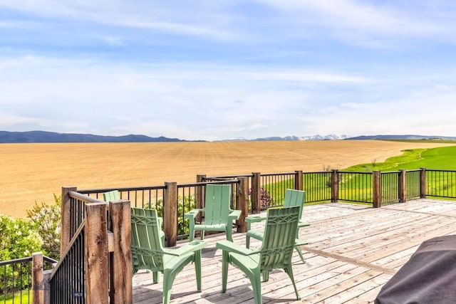 14549 High Flat Rd, Bozeman, MT 59718 - wooden terrace with a mountain view
