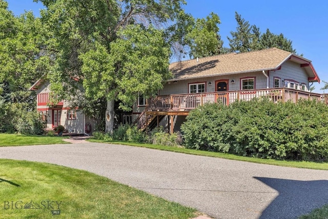 381 Bozeman Trail Rd, Bozeman, MT 59715 - view of front facade with a wooden deck and stairs