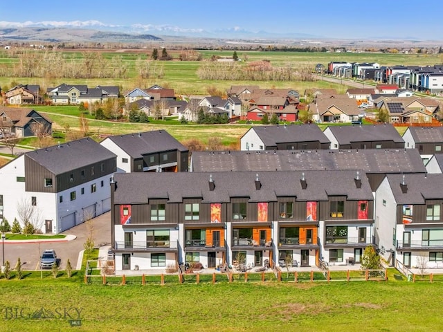 drone / aerial view with a residential view