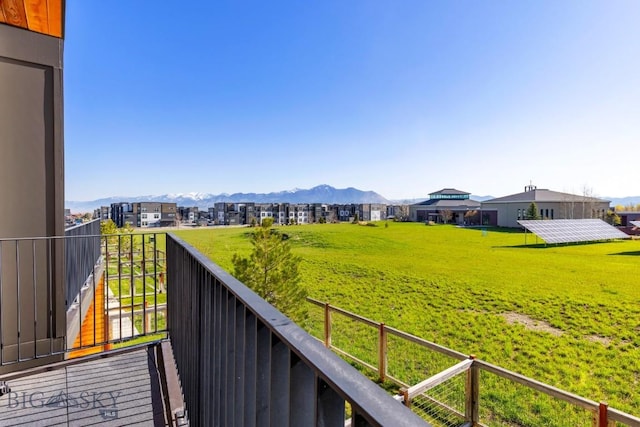 balcony with a mountain view