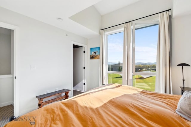 bedroom featuring baseboards and carpet flooring