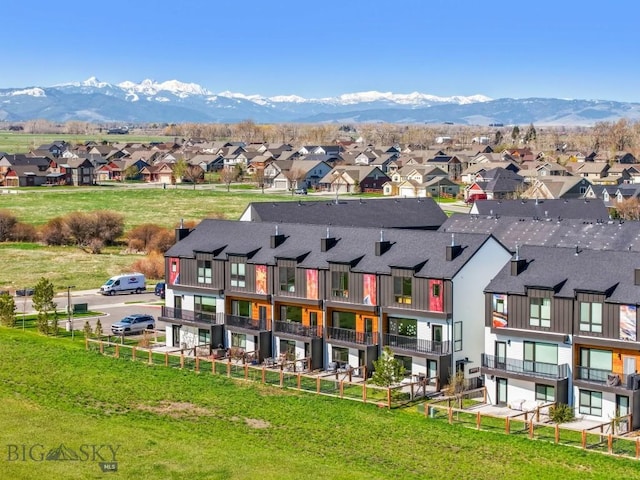 exterior space featuring a mountain view and a residential view