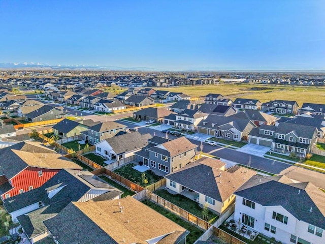 aerial view with a residential view