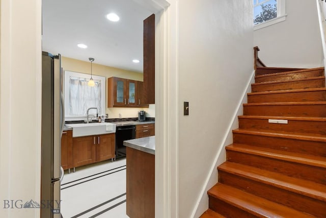 1014 S 6th St, Bozeman, MT 59715 - staircase featuring recessed lighting