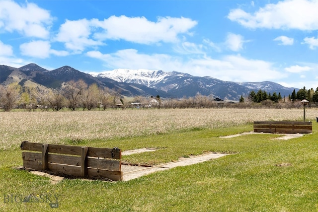 view of mountain feature with a rural view