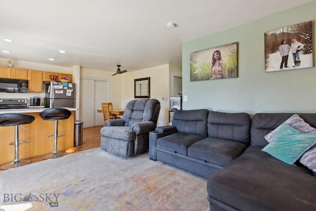 116 Michael Grove Ave, Bozeman, MT 59718 - living area featuring light wood-style floors and recessed lighting