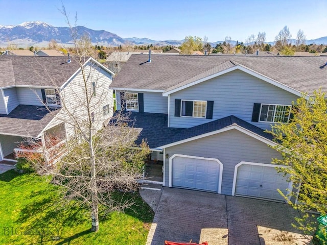 116 Michael Grove Ave, Bozeman, MT 59718 - traditional-style house with driveway, a shingled roof, and a mountain view