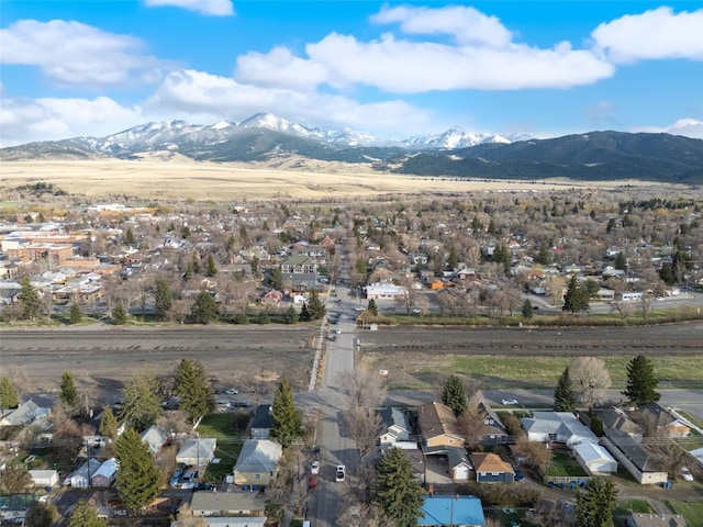 502 W Front St, Livingston, MT 59047 - bird's eye view with a mountain view and a residential view