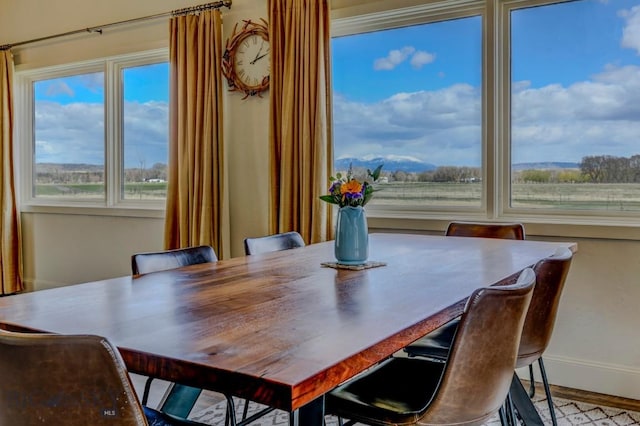 dining area featuring baseboards