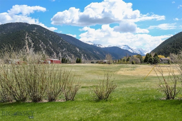 mountain view with a rural view