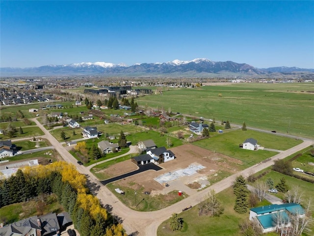 5680 Staffanson Rd, Bozeman, MT 59718 - aerial view of property's location with a mountain backdrop and rural landscape