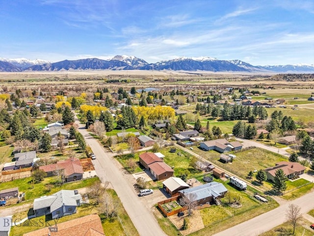 bird's eye view with a mountain view and a residential view