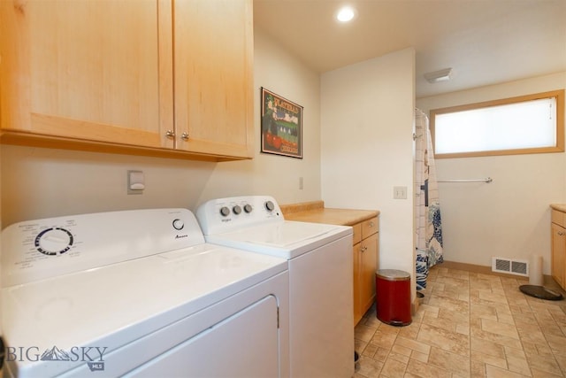 2 Dayspring Rd W, Sheridan, MT 59749 - laundry room featuring washing machine and clothes dryer, cabinet space, and recessed lighting