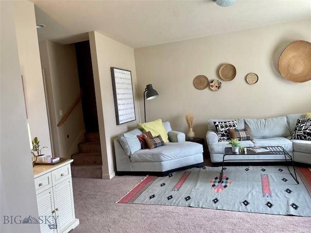 4277 W Babcock St Unit 6, Bozeman, MT 59718 - carpeted living room with stairway