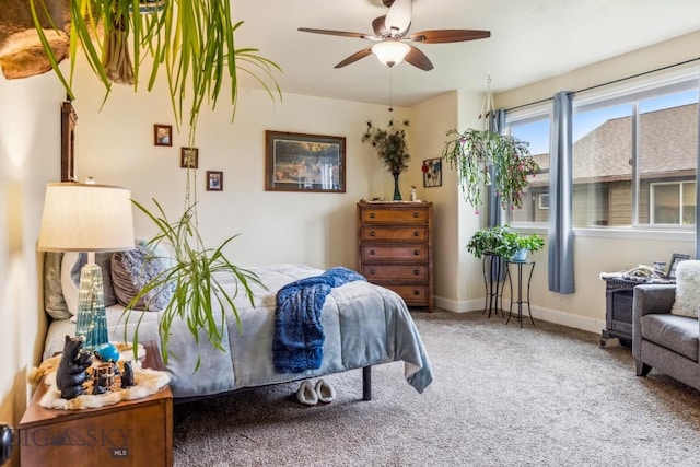 304 Farmall Ln, Manhattan, MT 59741 - bedroom featuring carpet floors, baseboards, and ceiling fan