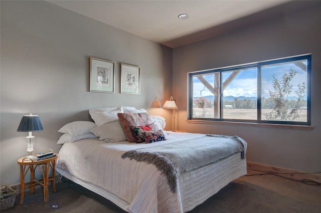 11762 Gooch Hill Rd, Gallatin Gateway, MT 59730 - bedroom with carpet floors, baseboards, and recessed lighting