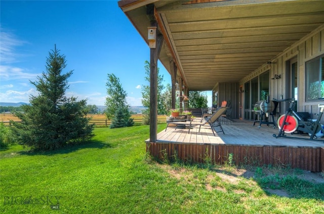 11762 Gooch Hill Rd, Gallatin Gateway, MT 59730 - wooden terrace with a lawn