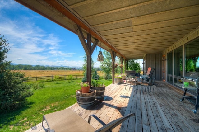 11762 Gooch Hill Rd, Gallatin Gateway, MT 59730 - wooden terrace with a rural view