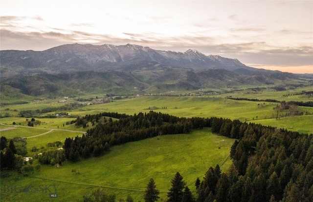 mountain view with rural landscape