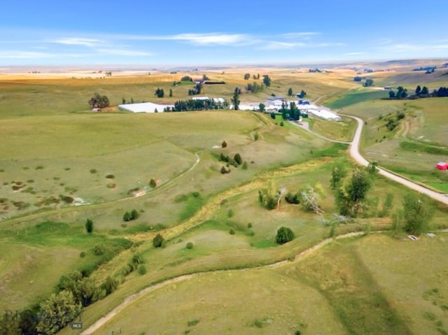aerial view of property and surrounding area with rural landscape