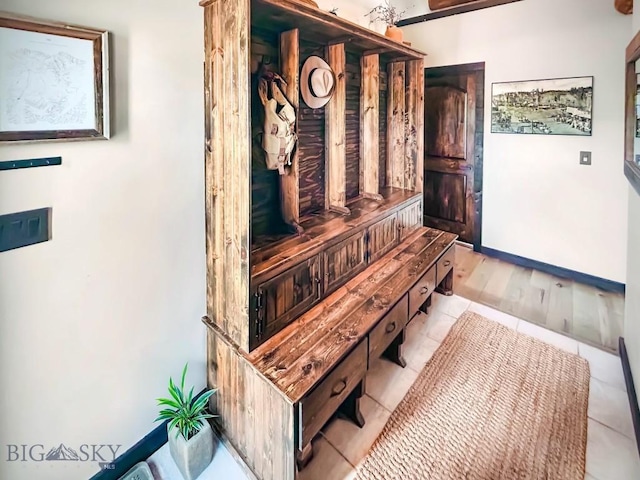 mudroom with baseboards