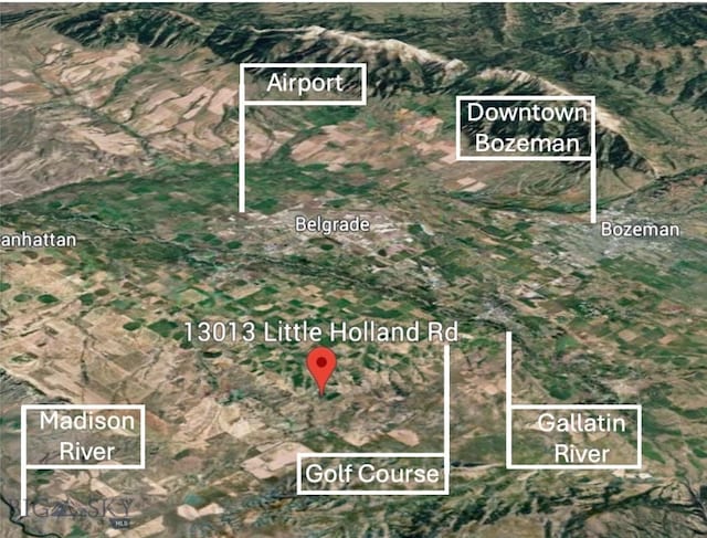 aerial view of property's location