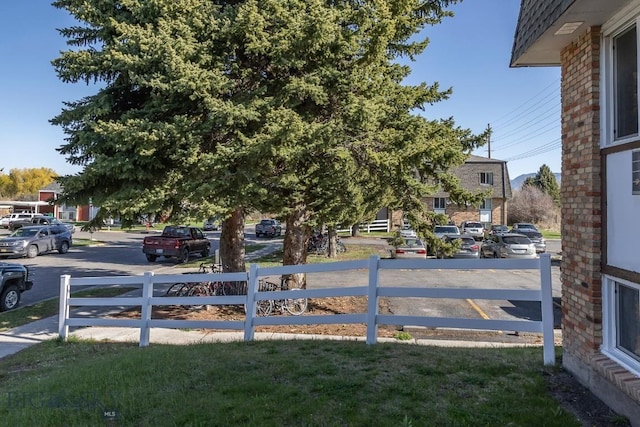 view of yard with fence