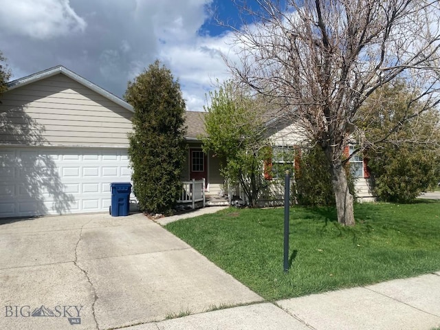 303 Treasure, Bozeman, MT 59718 - view of front of home with a front lawn, driveway, a garage, covered porch, and roof with shingles