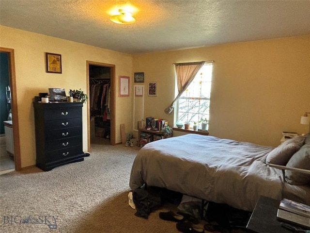 303 Treasure, Bozeman, MT 59718 - carpeted bedroom with a textured ceiling, a closet, and a spacious closet