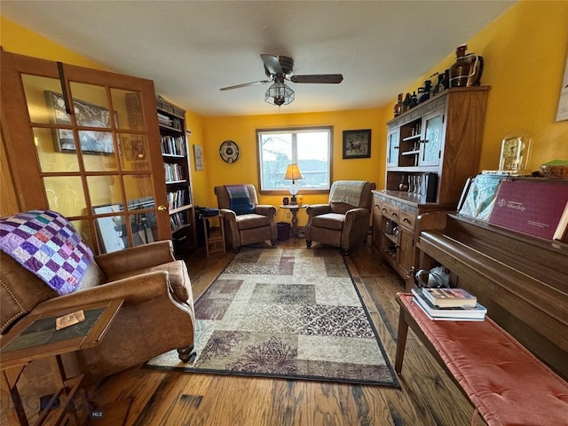 105 Country Club Ln, Butte, MT 59701 - sitting room featuring ceiling fan and wood finished floors