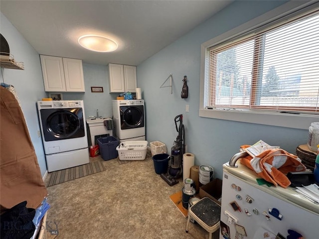 105 Country Club Ln, Butte, MT 59701 - washroom with washer and clothes dryer, cabinet space, and carpet