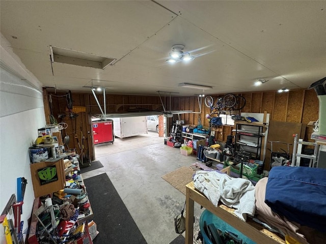 105 Country Club Ln, Butte, MT 59701 - garage featuring a workshop area and wood walls