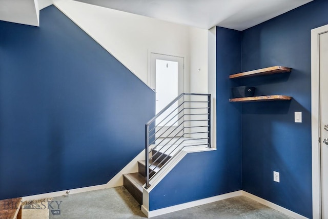 stairs with baseboards