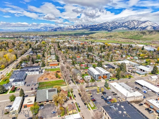 bird's eye view of a mountainous background