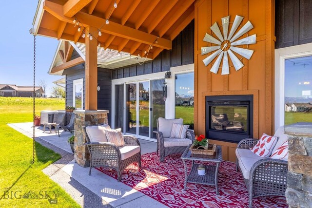 view of patio featuring an outdoor hangout area