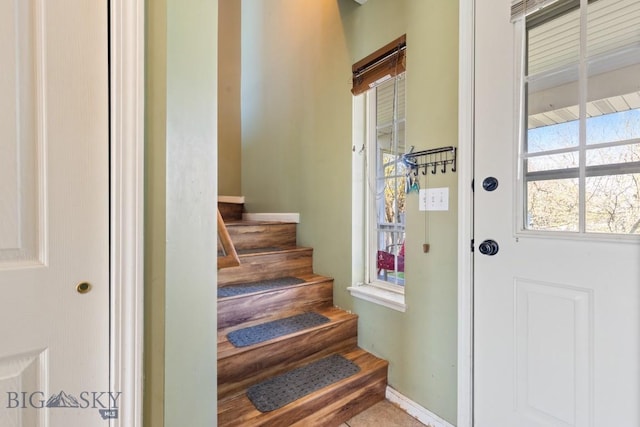 entryway featuring stairs