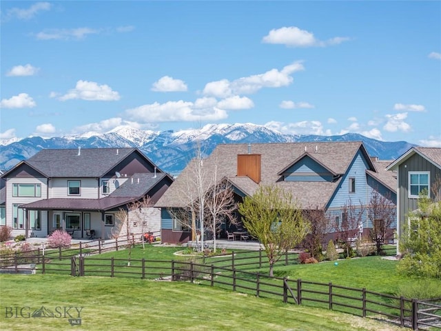 view of community featuring a mountain view