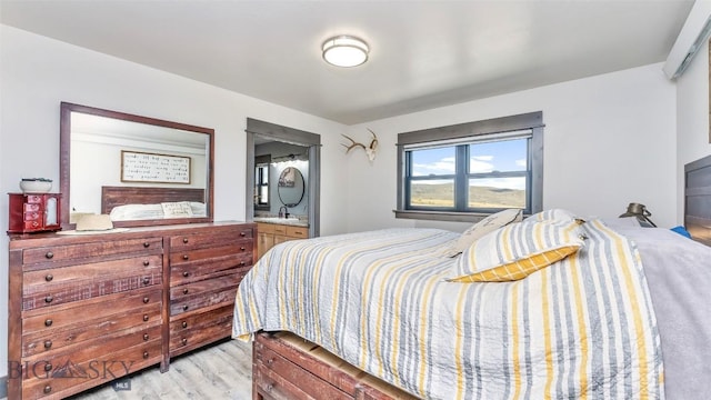 2200 Sugarloaf Mountain Rd, Glen, MT 59732 - bedroom featuring light wood finished floors, ensuite bathroom, and a sink