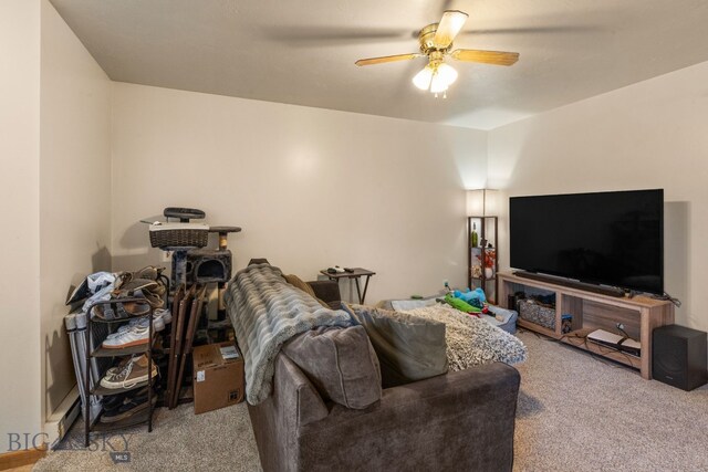 500/502 Idaho St, Belgrade, MT 59714 - living area with carpet flooring and a ceiling fan