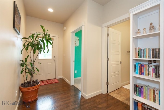 13 Ramshorn Peak Ln, Bozeman, MT 59718 - foyer entrance with dark wood-style flooring and recessed lighting