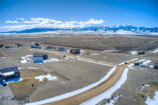 bird's eye view of a mountain backdrop