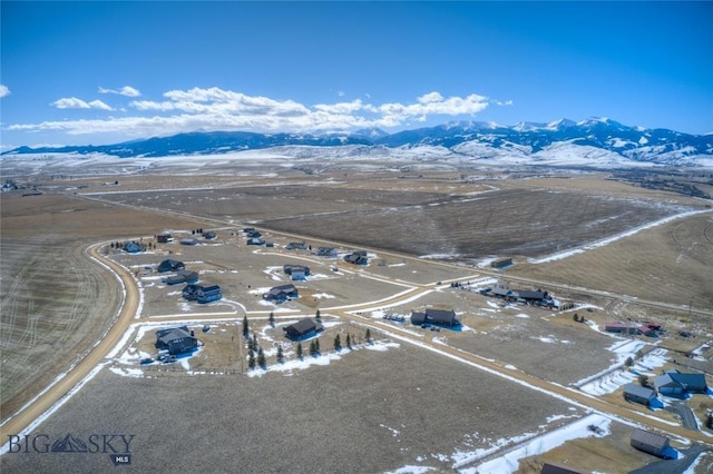 bird's eye view of a mountain backdrop