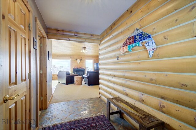 101 Deerfoot Trl, Ennis, MT 59729 - hall featuring rustic walls