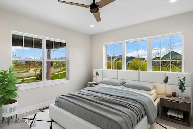 1650 Windrow, Bozeman, MT 59718 - bedroom featuring recessed lighting, baseboards, and a ceiling fan